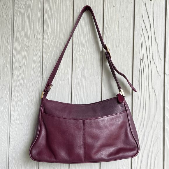 Etienne Aigner Burgundy Full-Grain Leather Shoulder Bag VTG 90s - Picture 4 of 11